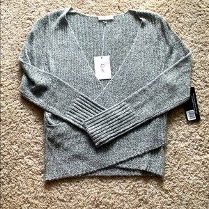 NWT Grey Wrap Sweater